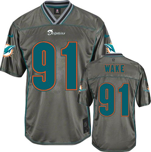 Men's Elite Cameron Wake Nike Jersey Grey - #91 Vapor NFL Miami Dolphins